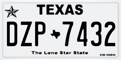 TX license plate DZP7432