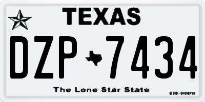 TX license plate DZP7434