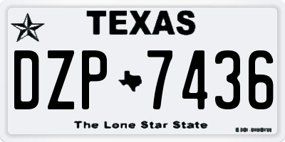 TX license plate DZP7436