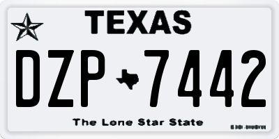 TX license plate DZP7442