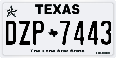 TX license plate DZP7443