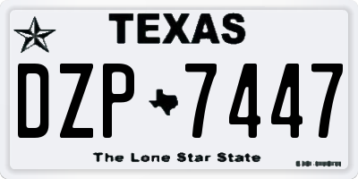 TX license plate DZP7447