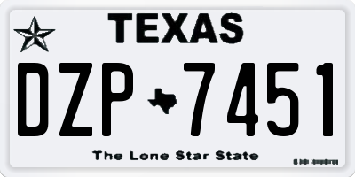 TX license plate DZP7451