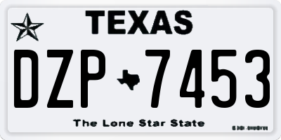 TX license plate DZP7453