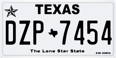 TX license plate DZP7454