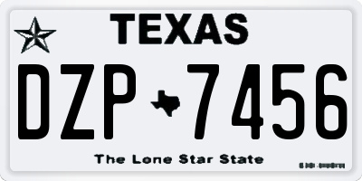 TX license plate DZP7456
