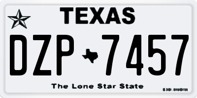 TX license plate DZP7457
