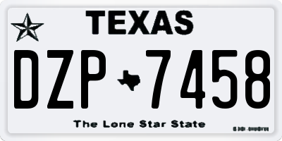 TX license plate DZP7458
