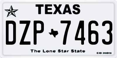 TX license plate DZP7463
