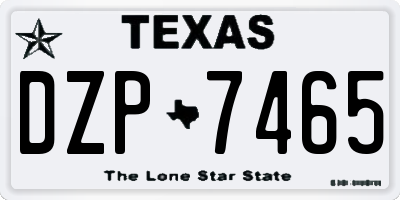 TX license plate DZP7465