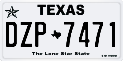 TX license plate DZP7471