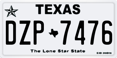 TX license plate DZP7476