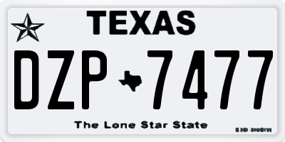 TX license plate DZP7477