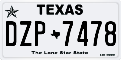 TX license plate DZP7478