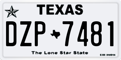 TX license plate DZP7481