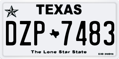 TX license plate DZP7483