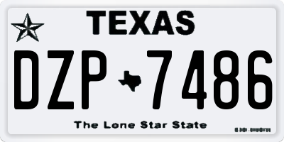 TX license plate DZP7486