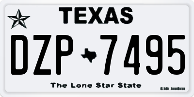 TX license plate DZP7495