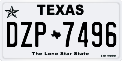 TX license plate DZP7496