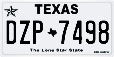 TX license plate DZP7498