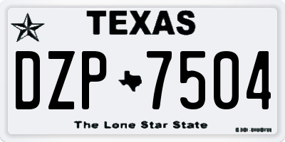TX license plate DZP7504