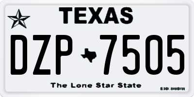 TX license plate DZP7505