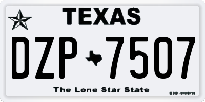 TX license plate DZP7507
