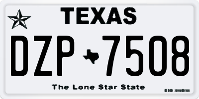 TX license plate DZP7508