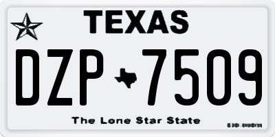 TX license plate DZP7509
