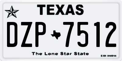 TX license plate DZP7512