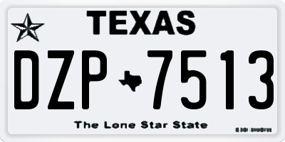 TX license plate DZP7513