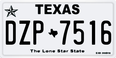 TX license plate DZP7516