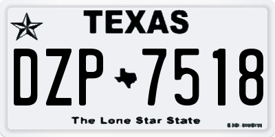 TX license plate DZP7518