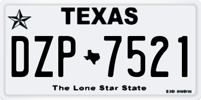TX license plate DZP7521