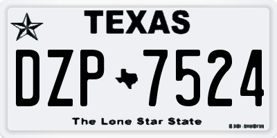 TX license plate DZP7524