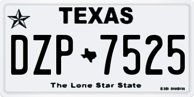 TX license plate DZP7525