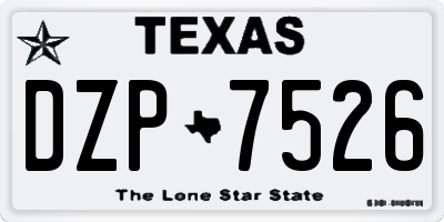 TX license plate DZP7526