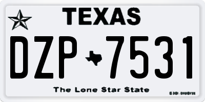 TX license plate DZP7531