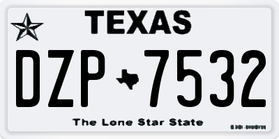 TX license plate DZP7532