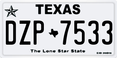 TX license plate DZP7533