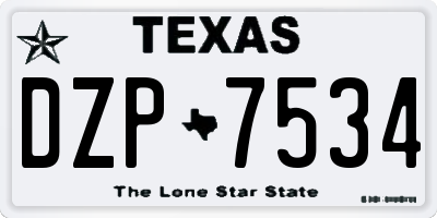 TX license plate DZP7534