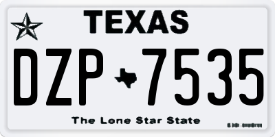 TX license plate DZP7535