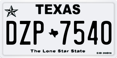 TX license plate DZP7540