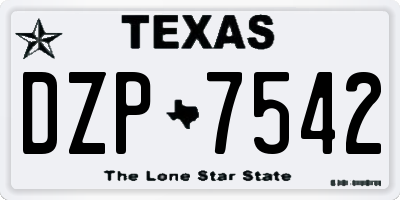 TX license plate DZP7542