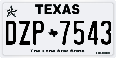 TX license plate DZP7543