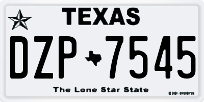 TX license plate DZP7545