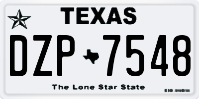 TX license plate DZP7548