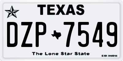 TX license plate DZP7549