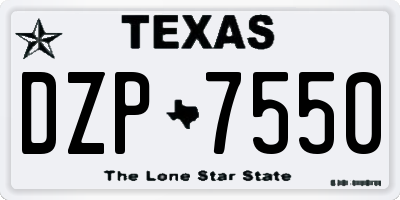 TX license plate DZP7550