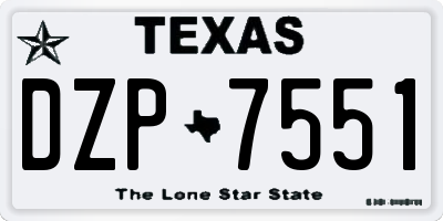 TX license plate DZP7551
